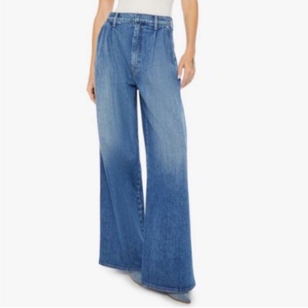MOTHER Clare V. Jeans Wide Leg Pleated Belle baggy Denim Women Size 29